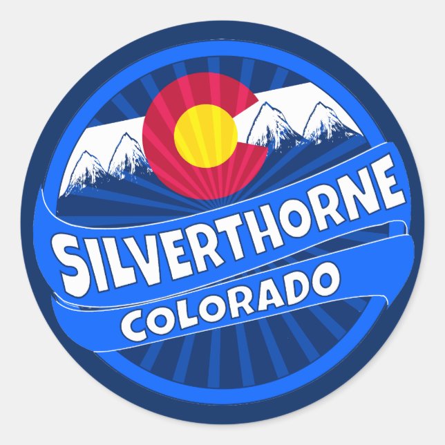 Silverthorne Colorado mountain burst sticker (Front)