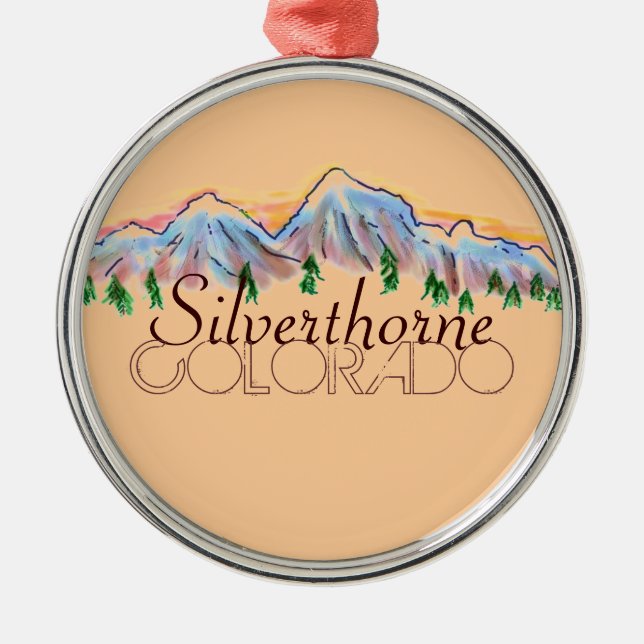 Silverthorne Colorado mountain ornament (Front)