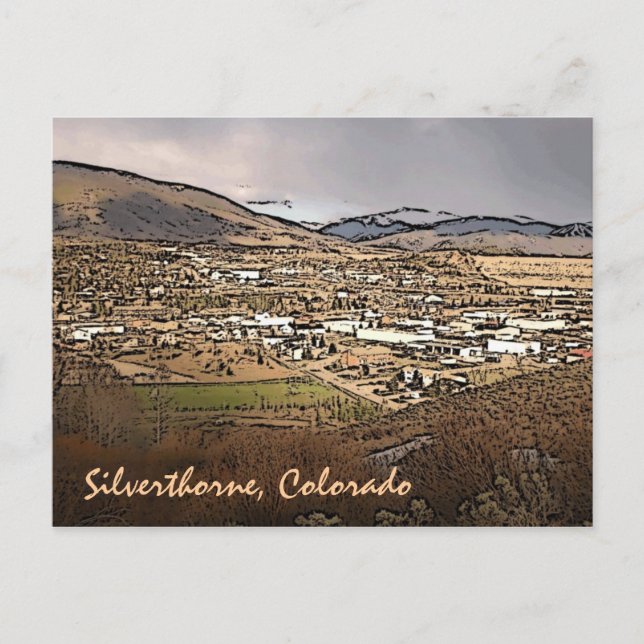 Silverthorne Colorado scenic town artstic postcard (Front)