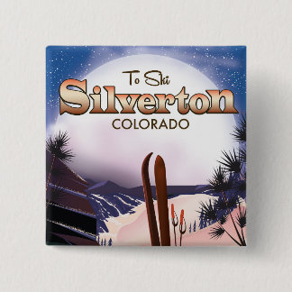 Silverton Colorado ski poster 15 Cm Square Badge