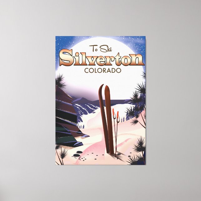 Silverton Colorado ski poster Canvas Print (Front)