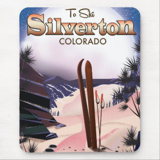 Silverton Colorado ski poster Mouse Mat