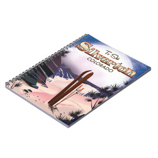 Silverton Colorado ski poster Notebook