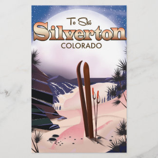 Silverton Colorado ski poster Stationery
