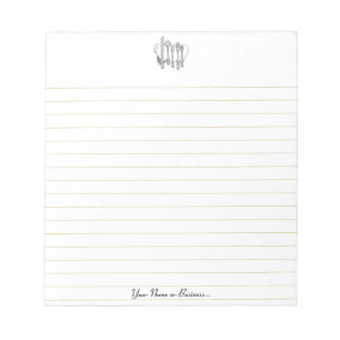Silverware Black White Editable 5.5" x 6" Lined Notepad