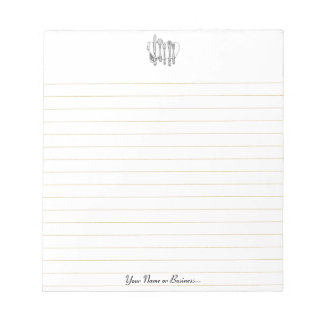 Silverware Black White Editable 5.5" x 6" Lined Notepad
