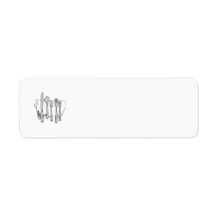 Silverware Black White Label Template