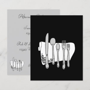 Silverware Custom Invitation 4.5" x 5.6" Template