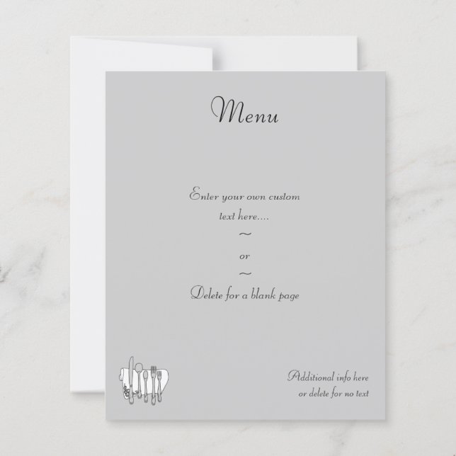 Silverware Custom Menu Flyer Template (Back)