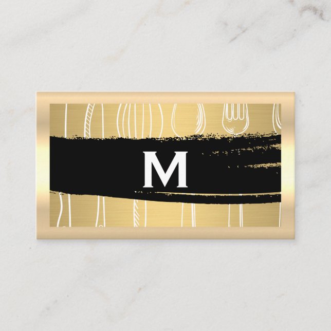 Silverware Gold Brushed Metallic Business Card (Front)