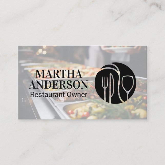 Silverware Logo | Catering  Business Card (Front)