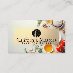 Silverware Logo Cooking Ingredients Business Card