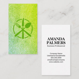 Silverware Logo   Green Glitter Icon Business Card