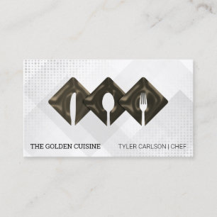 Silverware Logo Restaurant Culinary Catering Business Card