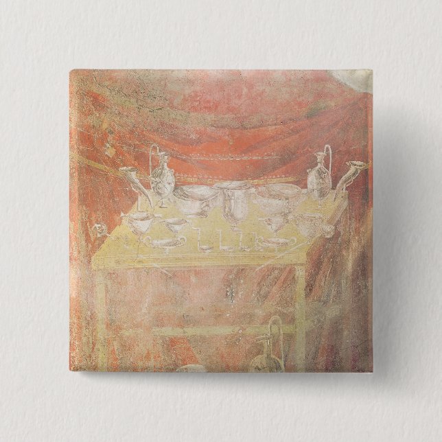 Silverware on a table 15 cm square badge (Front)