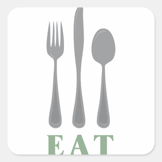 Silverware Square Sticker (Front)