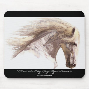 "SILVERWIND" Stallion Horse Lover's Mousepad
