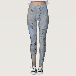 Silvery Art Calligraphy Leggings