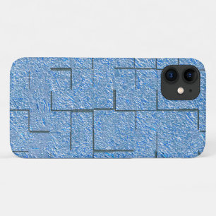 Silvery blue texture with mosaic effect and relief iPhone 11 case