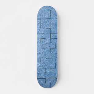 Silvery blue texture with mosaic effect and relief skateboard