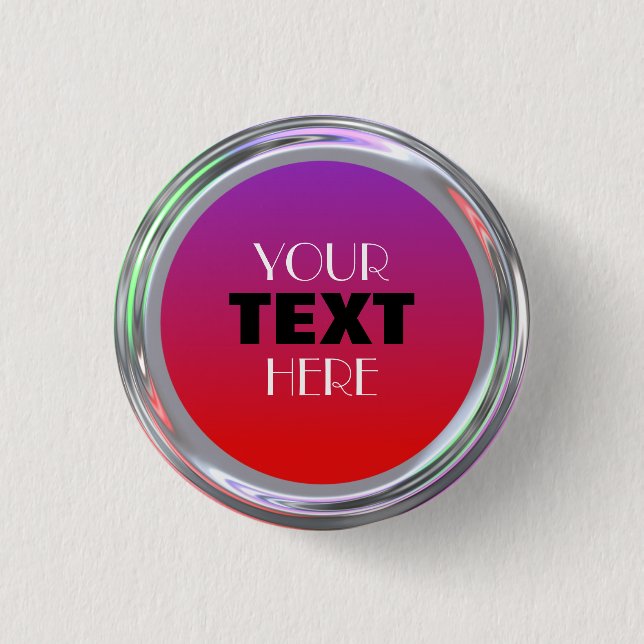 Silvery button for text, logo, image (Front)