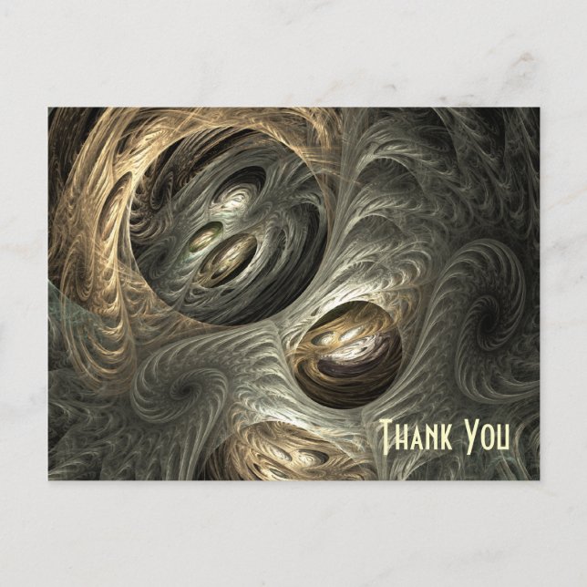 Silvery Gold Tunnel Fractal Art Postcard (Front)