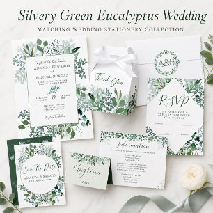 Silvery Green Eucalyptus Wedding Invitation