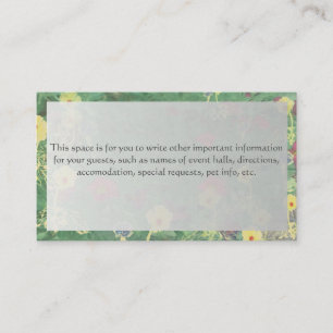 Silvery Green FloralWedding Additional Info  Enclosure Card
