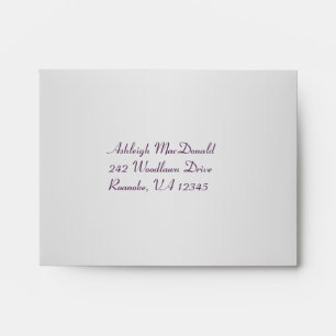 Silvery Grey and Purple Glitter Polka Dot RSVP Envelopes