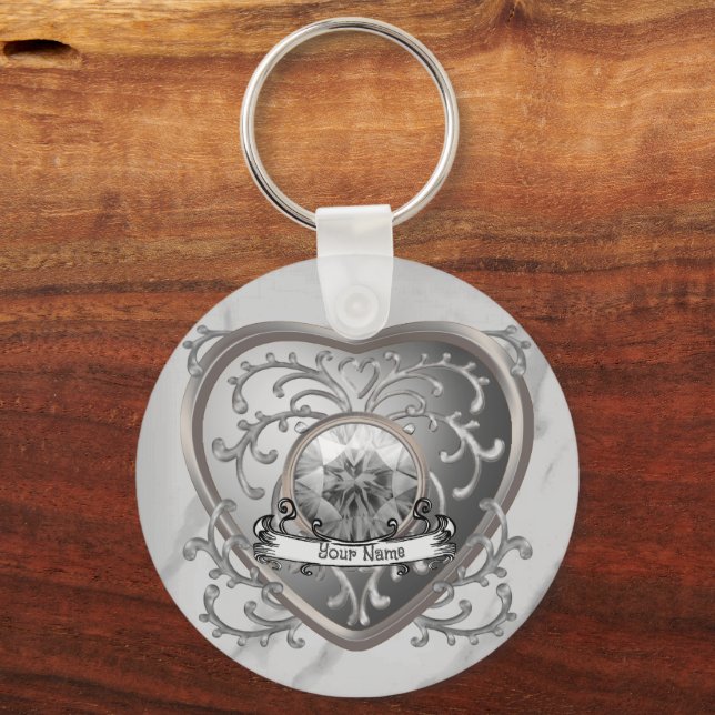 Silvery Jewel Fairy Heart custom fairy keychain  (Front)