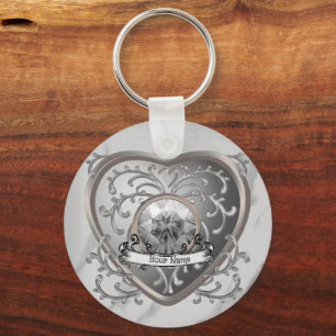 Silvery Jewel Fairy Heart fairy keychain