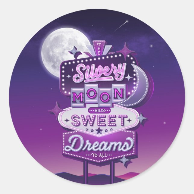 Silvery Moon Bids Sweet Dreams / Stickers (Front)