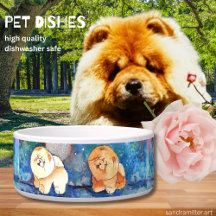 SILVERY MOON Chow dog watercolor