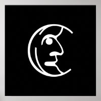 Silvery Moon in white