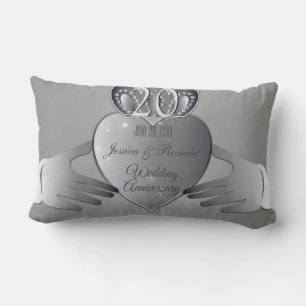 Silvery Photo Wedding Anniversary Claddaugh Lumb Lumbar Cushion
