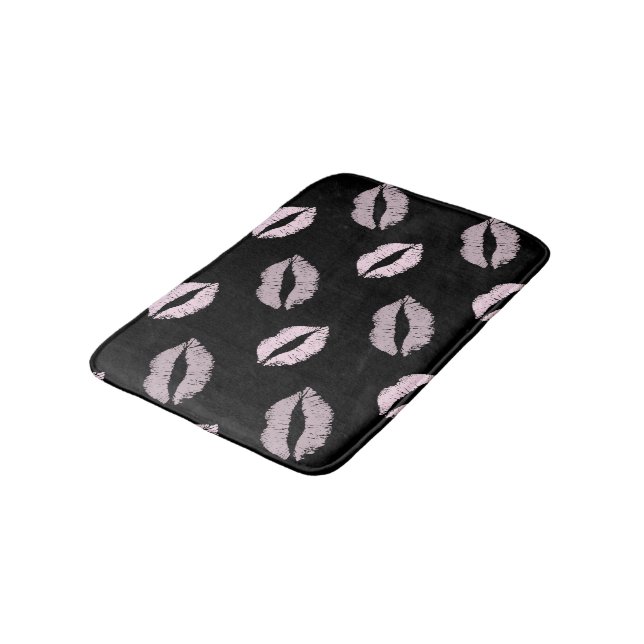 Silvery Pink  Kisses Bath Mat (Angled)