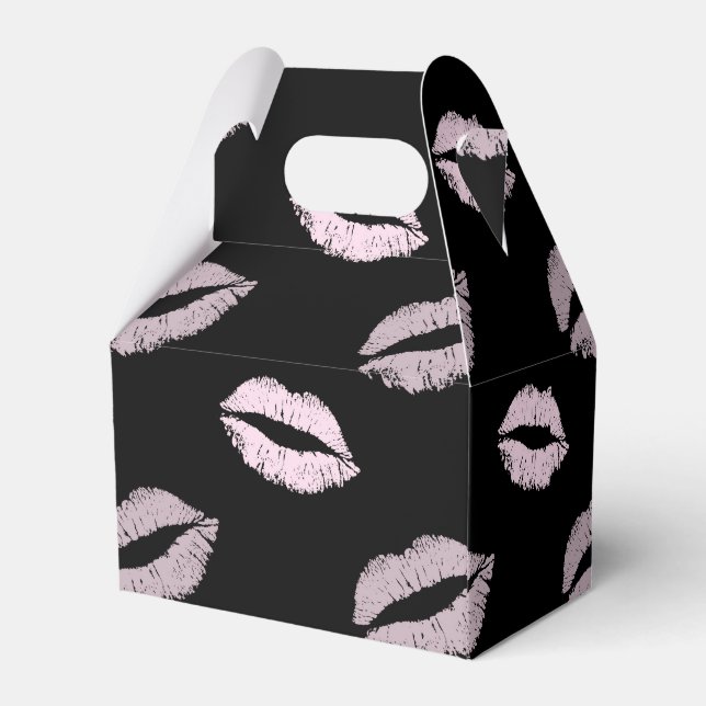 Silvery Pink  Kisses Favour Box (Back Side)