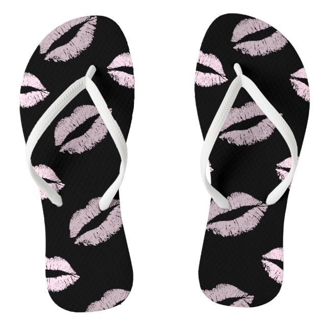 Silvery Pink  Kisses Flip Flops (Footbed)