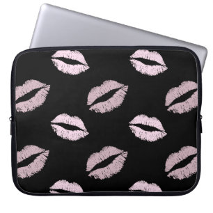 Silvery Pink Kisses Laptop Sleeve