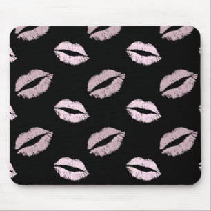 Silvery Pink Kisses Mouse Mat