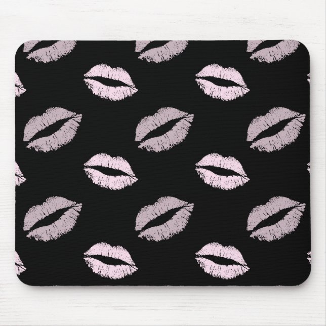 Silvery Pink  Kisses Mouse Mat (Front)
