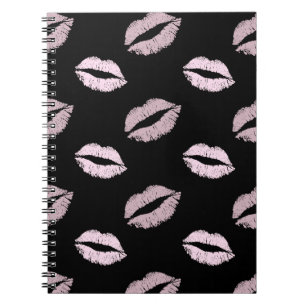 Silvery Pink  Kisses Notebook