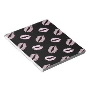 Silvery Pink Kisses Notepad