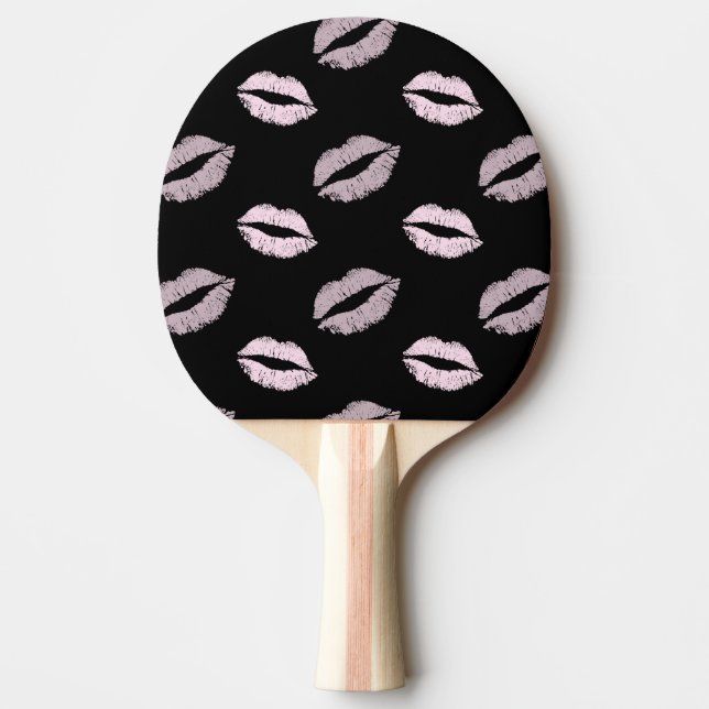 Silvery Pink  Kisses Ping Pong Paddle (Front)