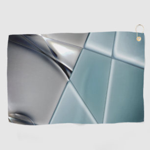Silvery rectangle trapezoids changeable background golf towel