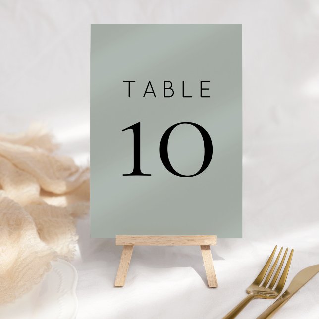 Silvery Sage Green Wedding Table Number (Creator Uploaded)