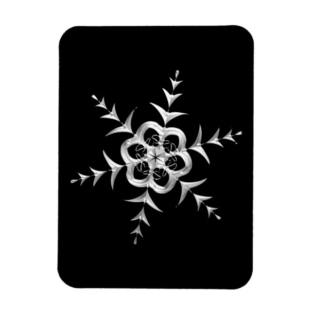 Silvery Snowfall at Midnight Magnet (Vertical)