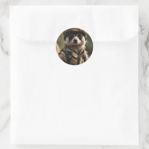 Silvester The Meerkat, I Am The War Classic Round Sticker