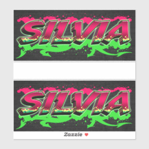 Silvia First Name Graffiti Sticker