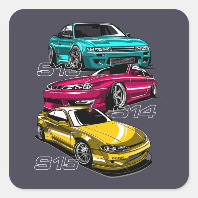 SILVIA "S" CHASSIS EVOLUTION SQUARE STICKER (Front)